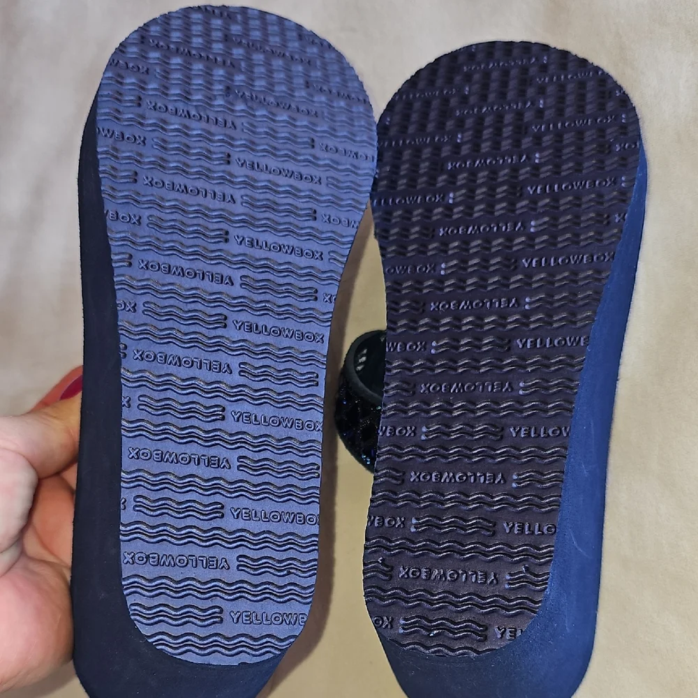 Yellow Box Navy Wedges with Shimmer Accents - Picture 5 of 11